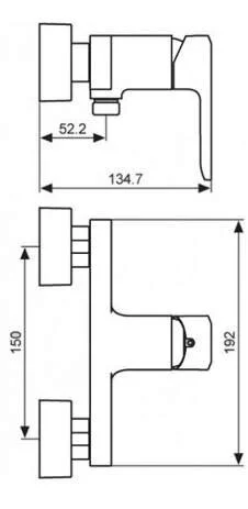 Смеситель для душа Emmevi Nefer 77002CR хром