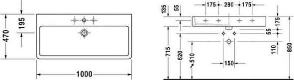 Раковина Duravit Vero 0454100000 100 см