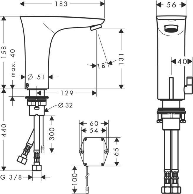 Смеситель для раковины хром/белый Hansgrohe PuraVida 15170400