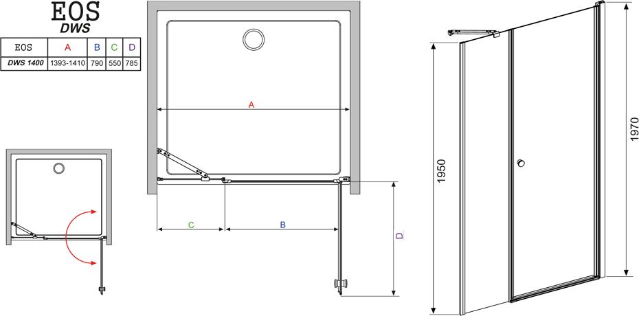 Душевая дверь в нишу Radaway EOS DWS 140 R