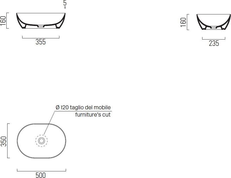 Раковина накладная GSI Pura 886011, белый