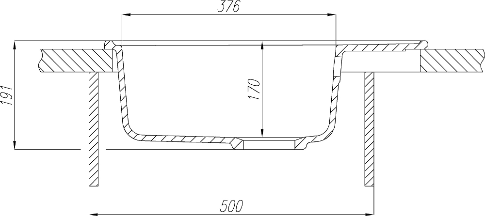 Кухонная мойка Aquaton Чезана 44 1A711232CS250, серый