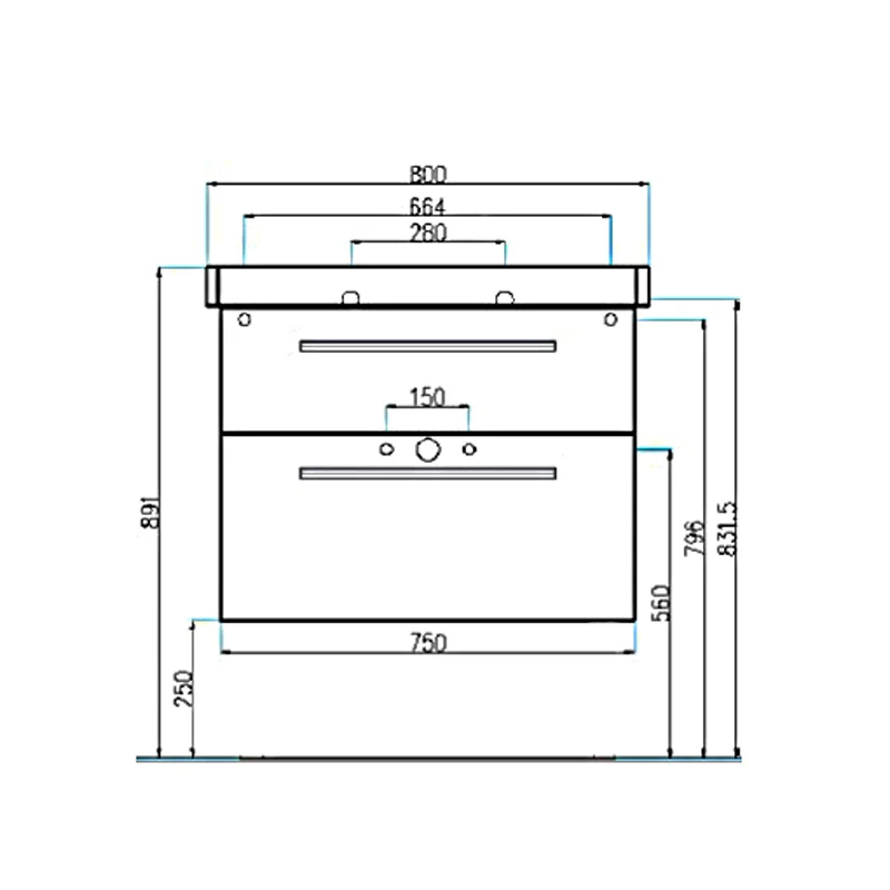 Тумба под раковину Villeroy&Boch 2DAY2 A98000E6 серый