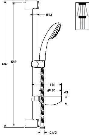 Душевой гарнитур Hansa Basicjet 44780110 хром