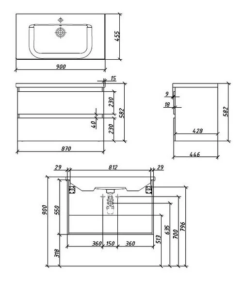 Тумба под раковину Caprigo Forte 36113-SF024 зеленый