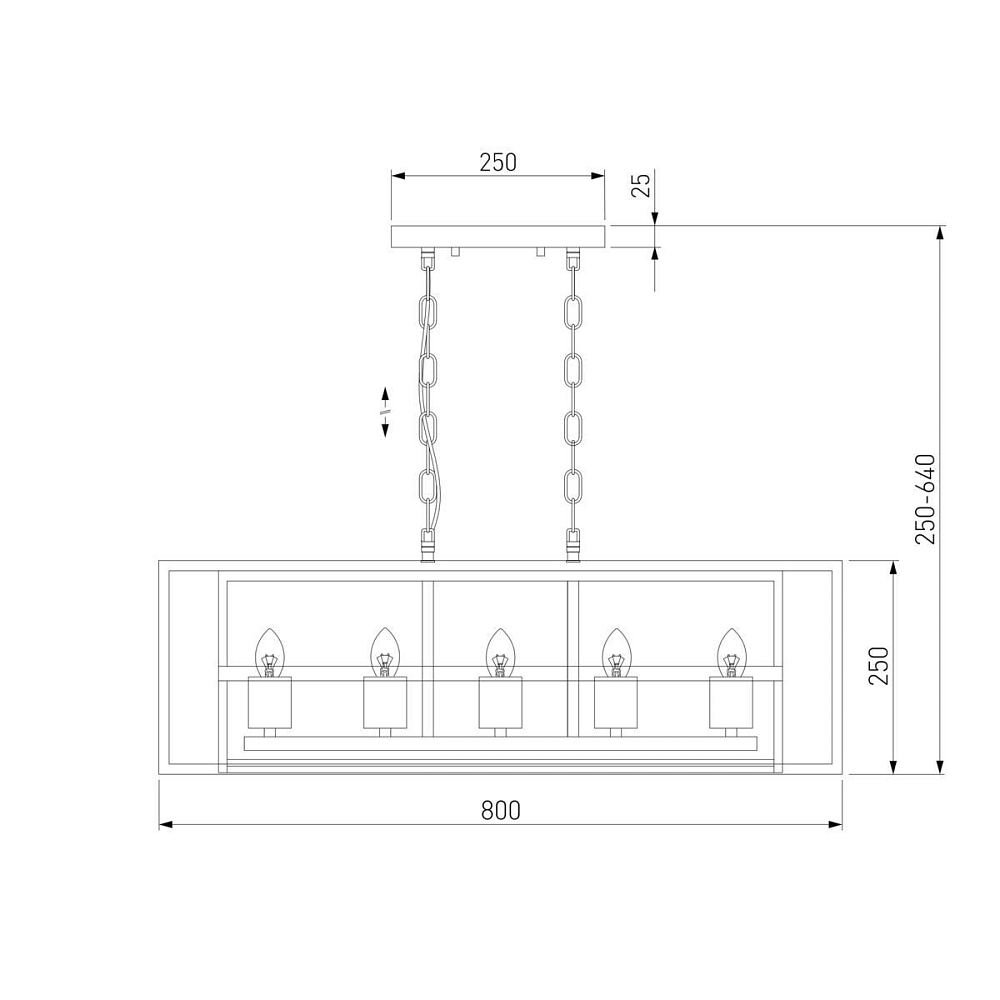 Подвесная люстра Eurosvet Crate 70122/5 черный