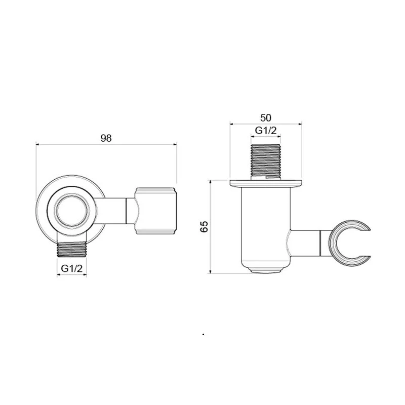 Шланговое подсоединение Aquatek Классик AQ2462CR, с держателем, цвет хром