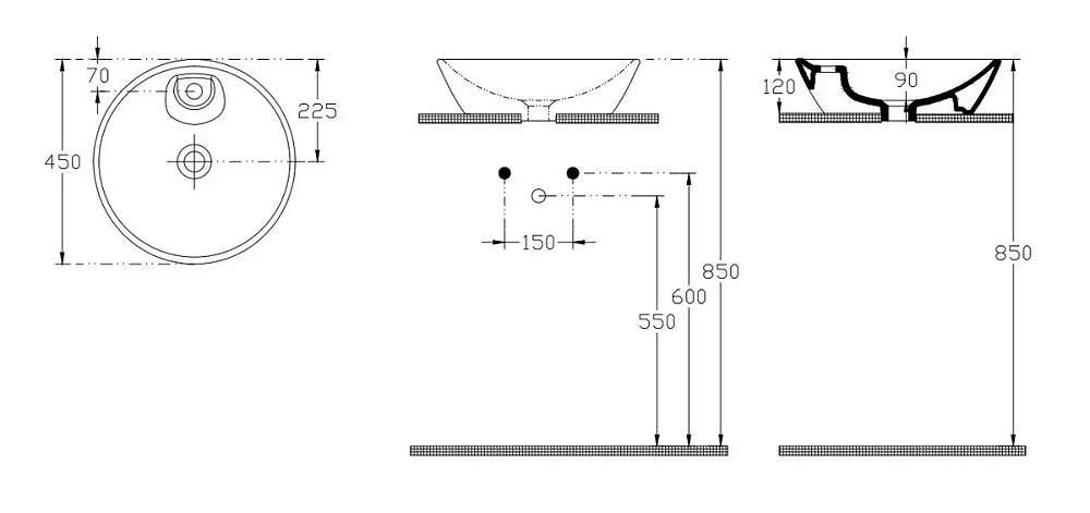 Раковина накладная Isvea SistemaY Soft 10SY65045SV-2H коричневый