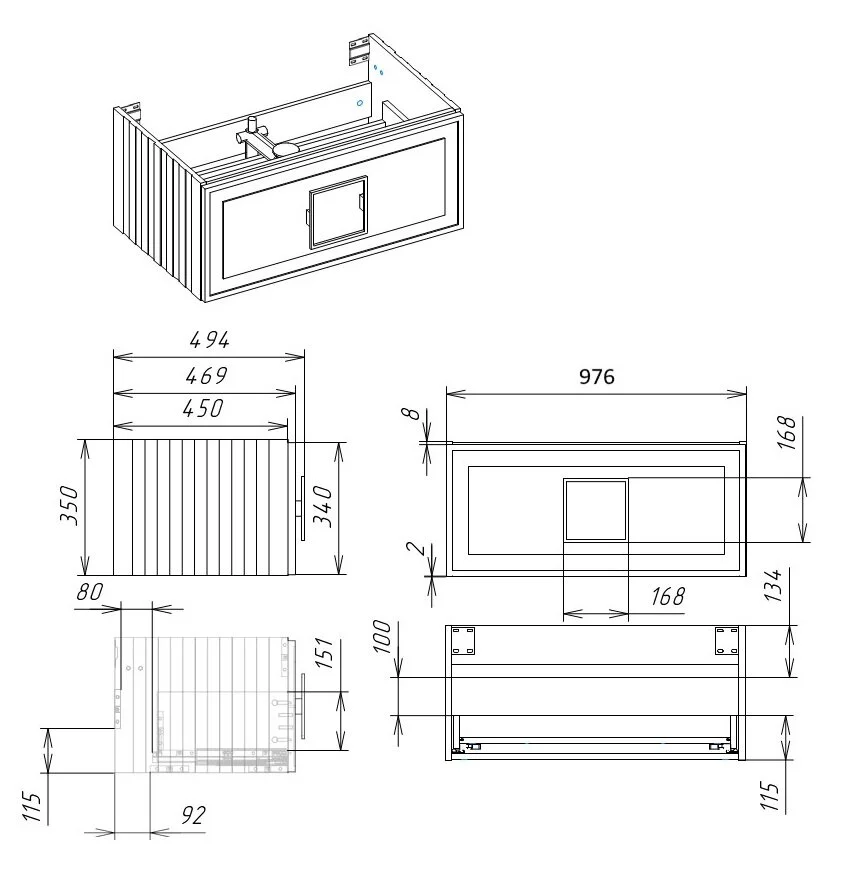 Тумба под раковину La Fenice Cubo FNC-01-CUB-BG-100 синий