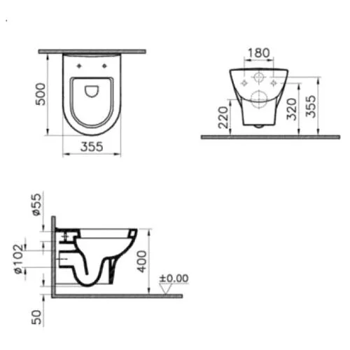 Инсталляция Grohe 38721001, с унитазом Vitra Zentrum 5785B003-0075, сиденье микролифт, комплект