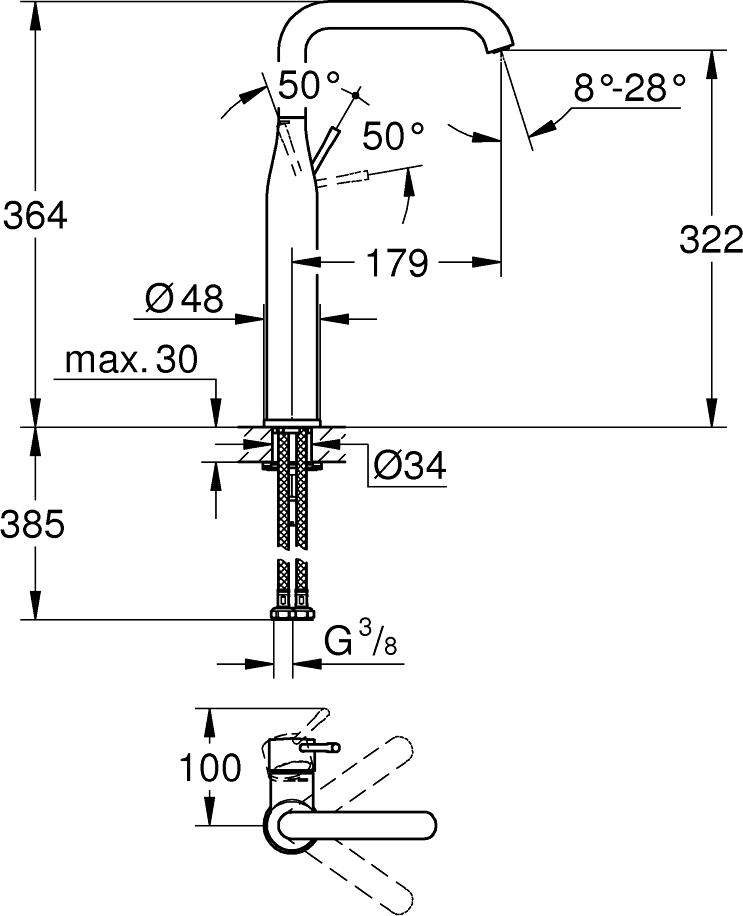 Смеситель для раковины Grohe Essence 32901A01