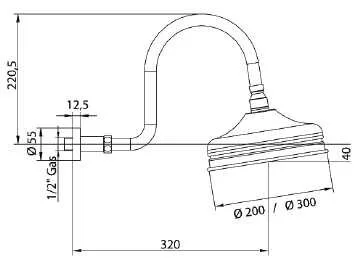 Душ верхний Bandini Antico 647350ZZ06 желтый