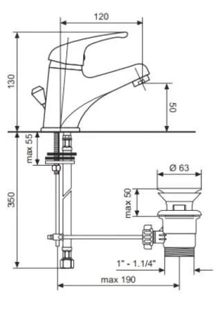 Смеситель для раковины Emmevi 95003CR хром