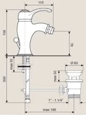 Смеситель для биде Emmevi Harmony 22004OR золото