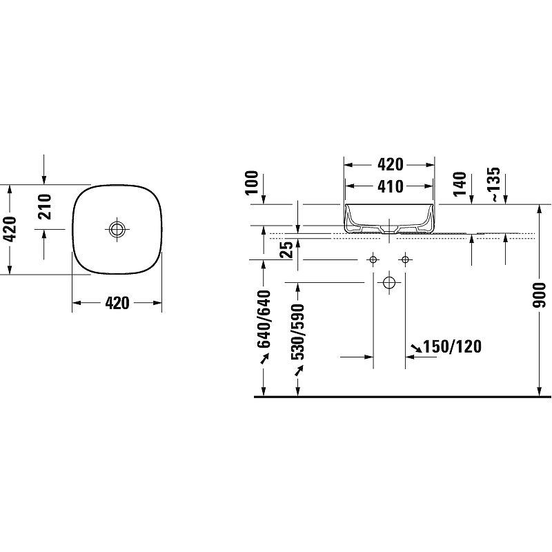 Раковина-чаша Duravit Zencha 42 2373421379, антрацит матовый