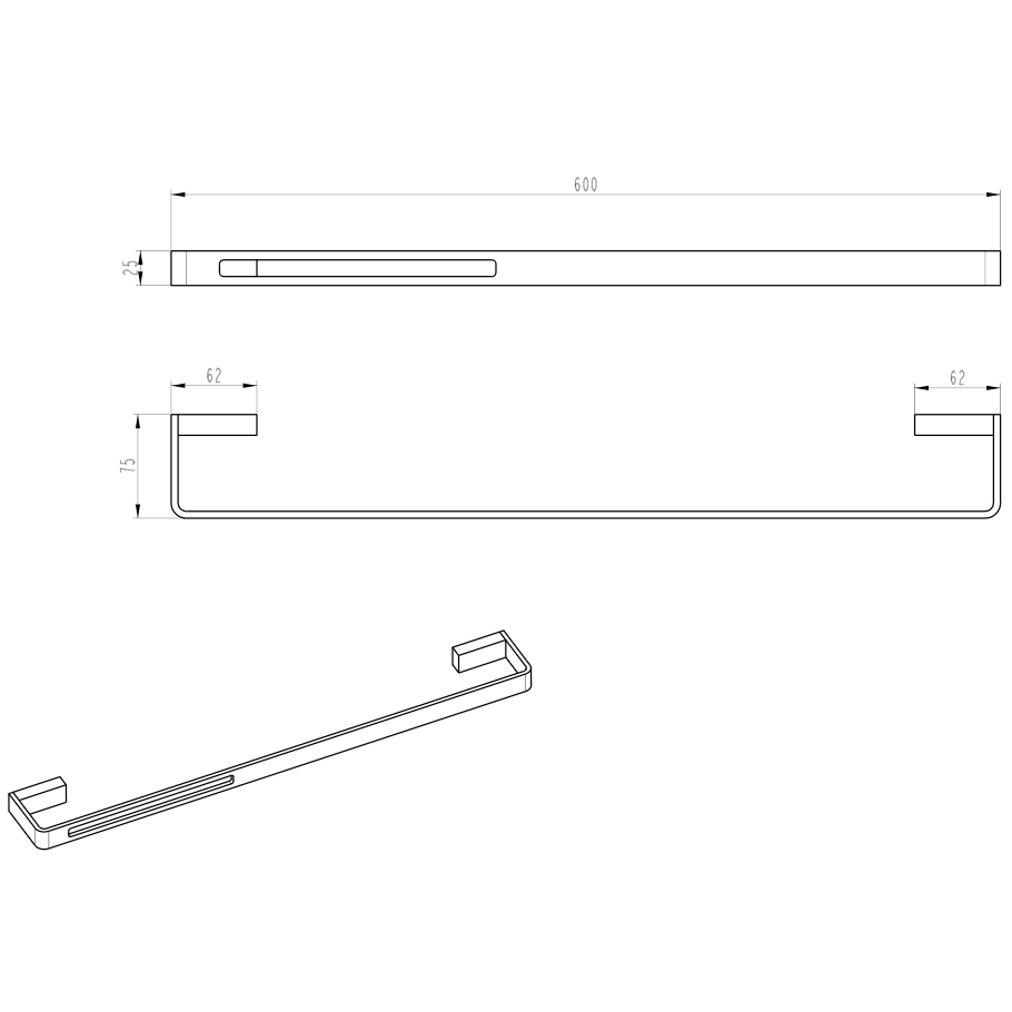 Полотенцедержатель 60 см Boheme Q 10942-G, золото