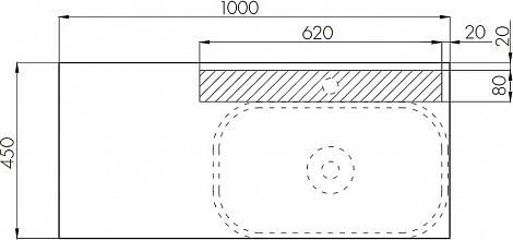 Тумба с раковиной Aquaton Мишель 100 1A2441K0MIX40, дуб эндгрейн/белый