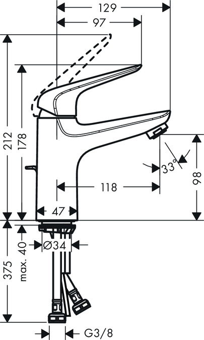 Смеситель для раковины Hansgrohe Novus 71034000, хром