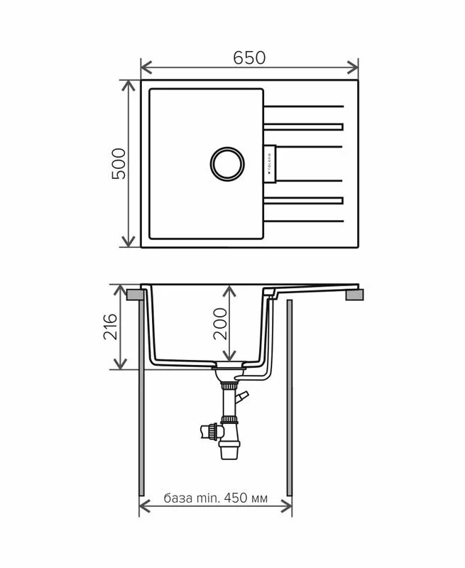 Кухонная мойка Tolero TL-650 №911 черный черный