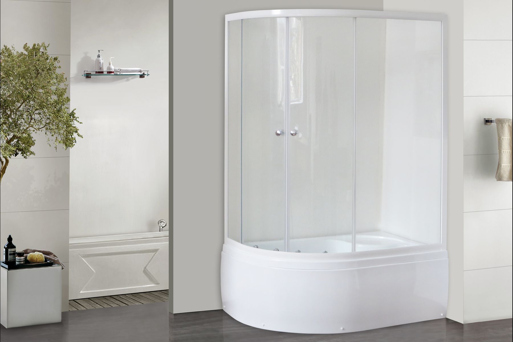 Душевой уголок 120х80 см Royal Bath BK RB8120BK-T-R стекло прозрачное с поддоном