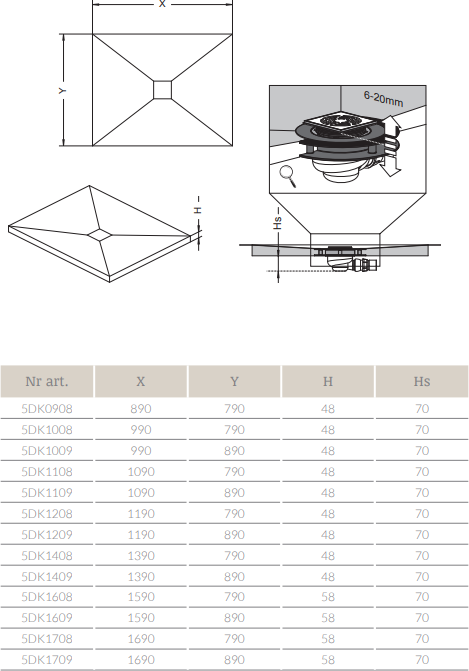 Душевой трап с решёткой Radaway RadaDrain 5DK1108/5K01 109х79 см, хром