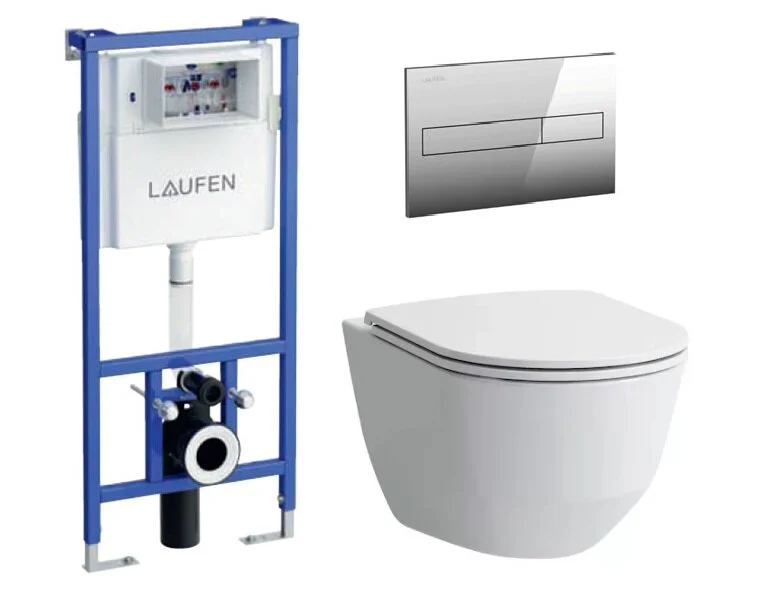 Инсталляция Laufen с безободковым унитазом Laufen Pro Rimless 8.2096.6.000.000.1, сиденье микролифт, комплект