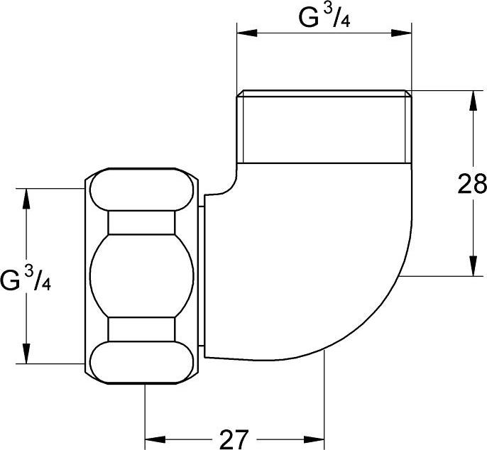 Подключение 3/4? (соединительный уголок) Grohe 12419000