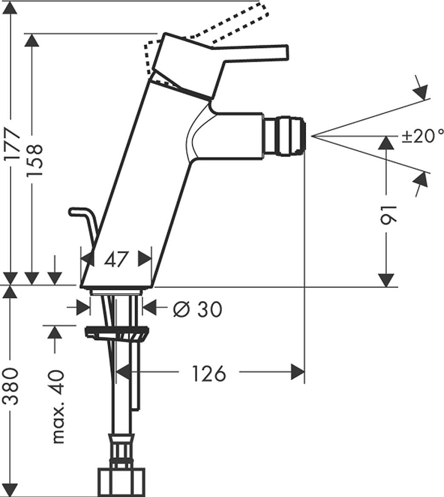 Смеситель для биде Hansgrohe Talis S2 32240000, хром