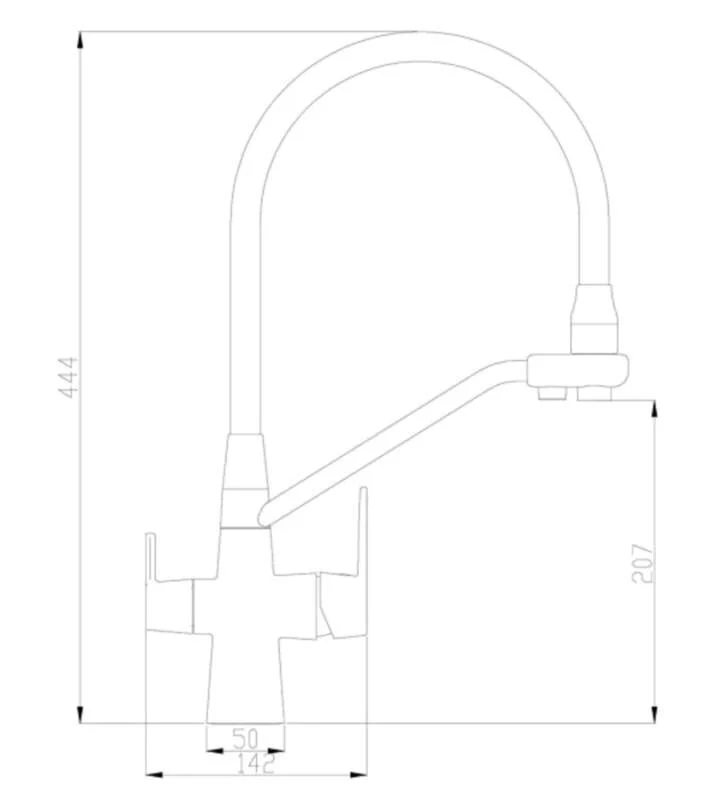 Смеситель для кухни Zorg Steel Hammer SH 903-6 SATIN серый, черный