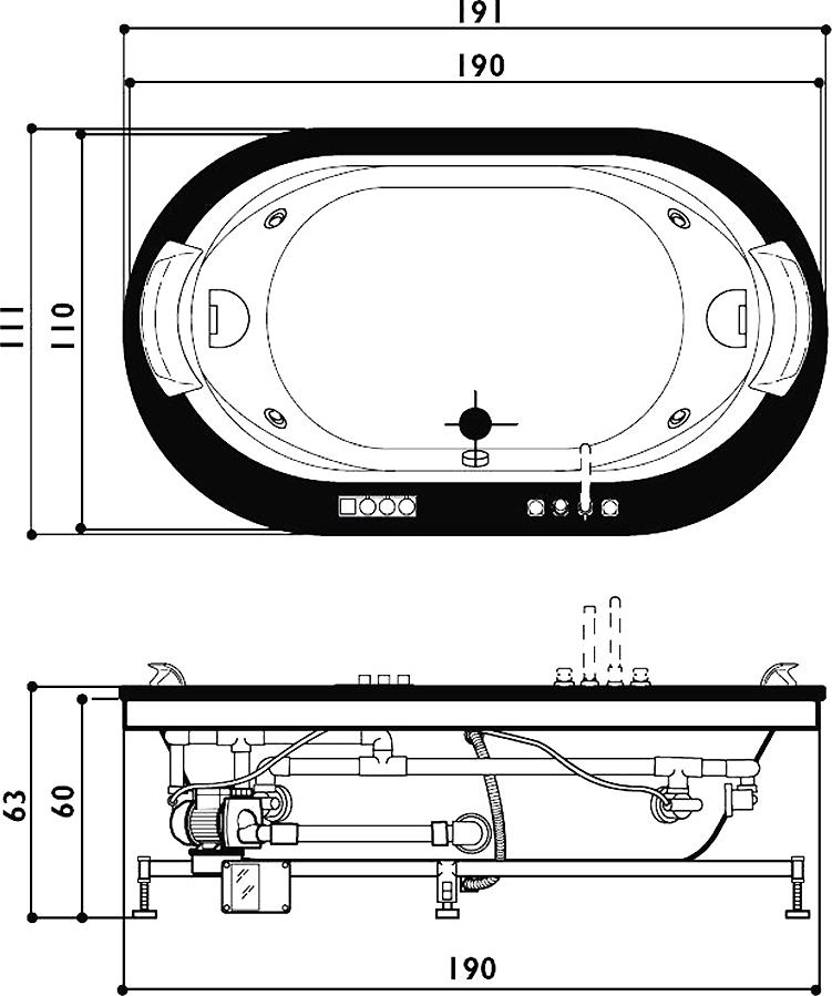 Акриловая ванна Jacuzzi Opalia Wood