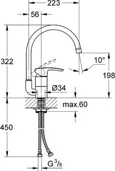 Смеситель Grohe Eurostyle 32543001 для кухонной мойки