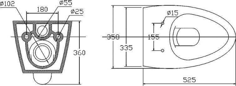 Подвесной унитаз BelBagno Alpha BB300CHR безободковый