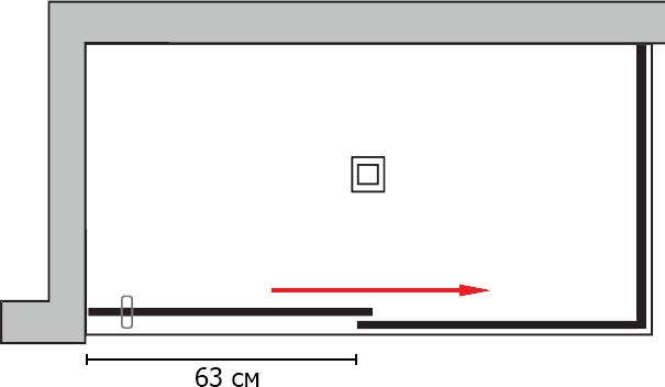 Душевой уголок GuteWetter Slide Rectan GK-863B правая 140x70 см, стекло бесцветное, профиль хром