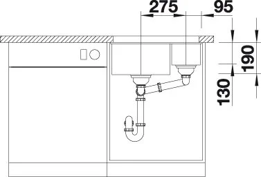 Кухонная мойка Blanco Subline 523556 бежевый, серый