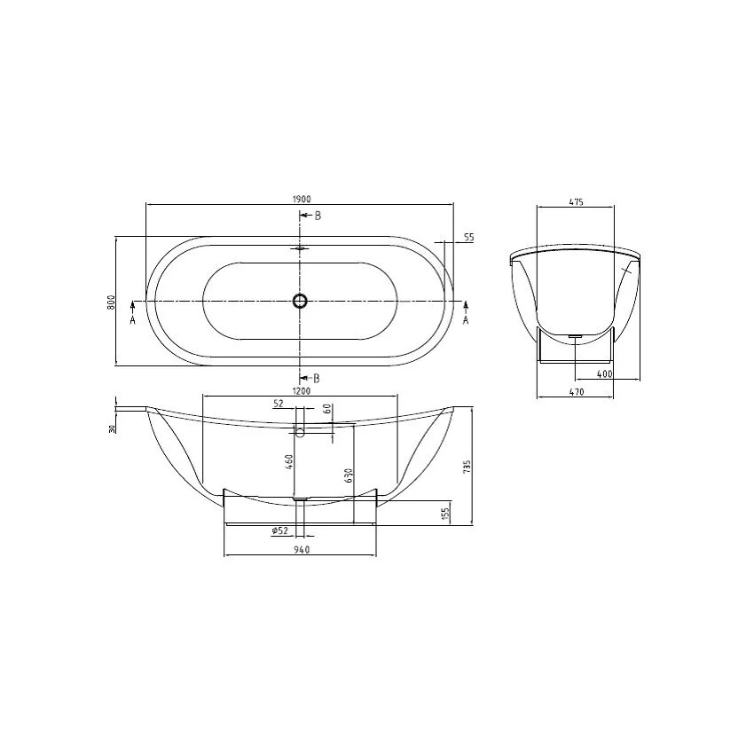 Акриловая ванна Villeroy & Boch My Nature Plus UBA190NAT9E0V-01.61 белый