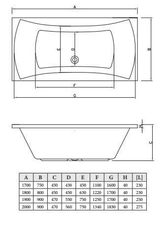 Акриловая ванна C-Bath Talia CBQ004001 белый