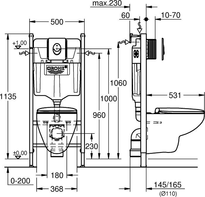 Комплект для унитаза Grohe Grohe Bau Ceramic 39419000