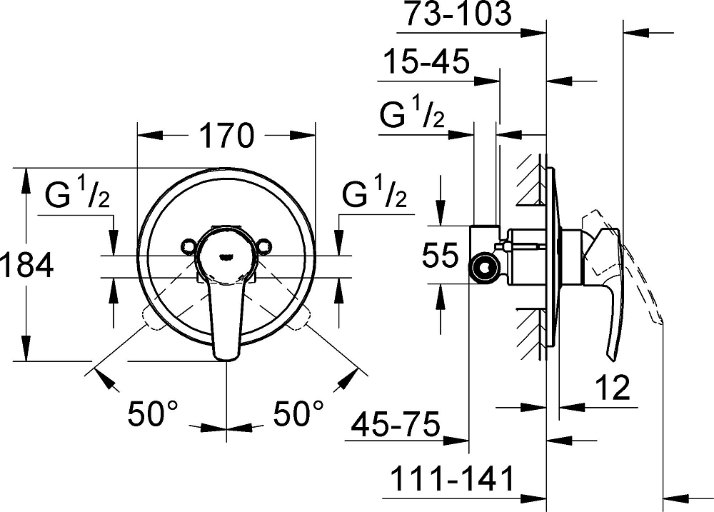 Смеситель для душа Grohe Eurostyle 33635001