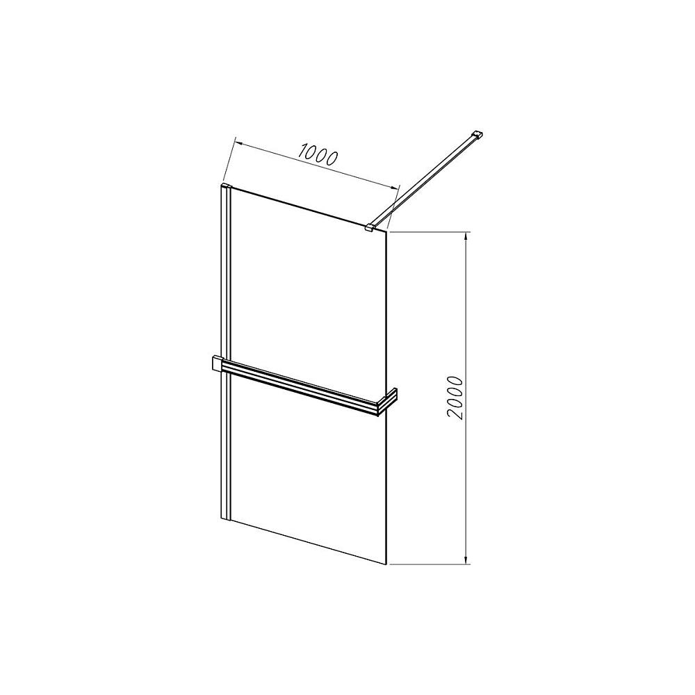 Душевая перегородка Vincea Walk-In HR VSW-4HR100CGG 100 см, брашированное золото, стекло тонированное