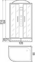 Душевая кабина 120*90*210см NARA 120/90/26 МТ R