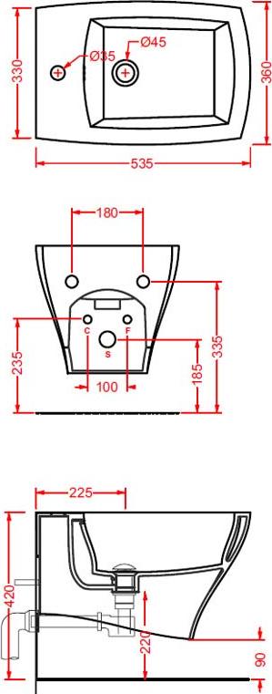 Комплект Подвесное биде ArtCeram Jazz JZB001 + Смеситель Nobili Blues BSE101119/1CR