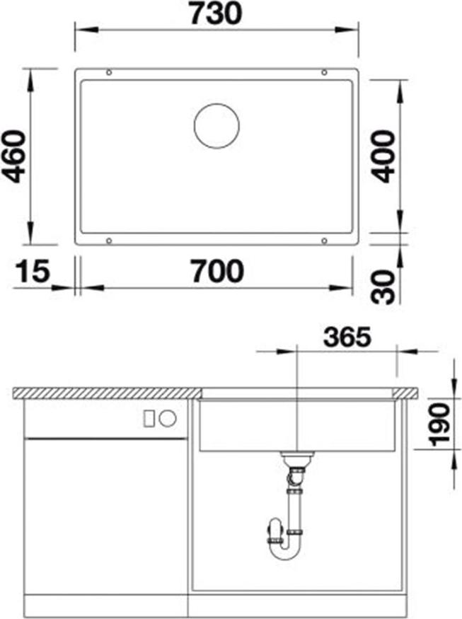 Кухонная мойка Blanco Subline 700-U 523448 шампань