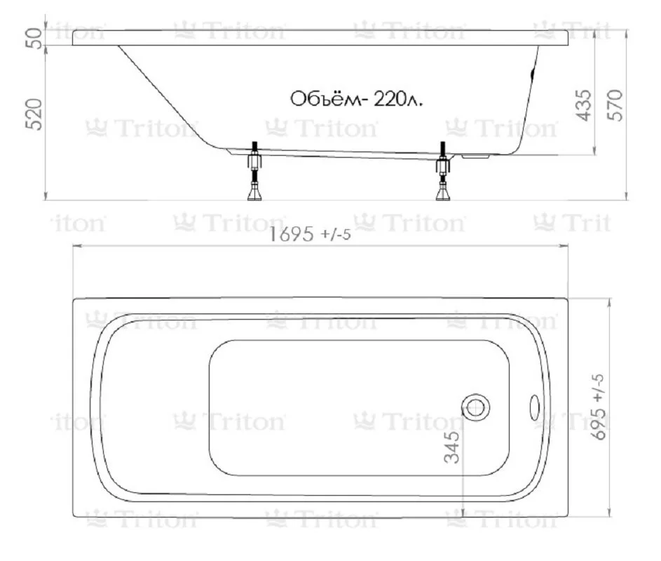 Акриловая ванна Triton Ультра Щ0000013002 белый