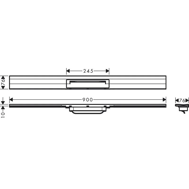 Решетка для дренажного канала Hansgrohe RainDrain Flex, 90 см, черный хром, 56052340