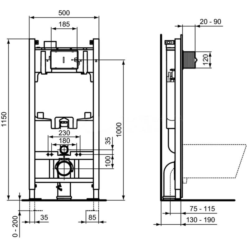 Инсталляция Vitra 800-2012 с унитазом Stworki Хельсинки 800-2012/63429 Clean On DPL EO slim 63429, крышка микролифт, клавиша белая