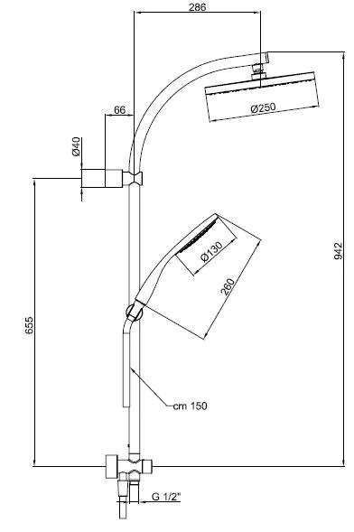 Душевой гарнитур Webert Comfort AC0818015 хром