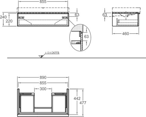 Тумба под раковину 90 см Geberit iCon 840290000, белый