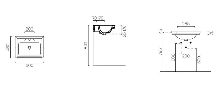 Раковина GSI Classic 8731111bi*1/FLAVABO белый