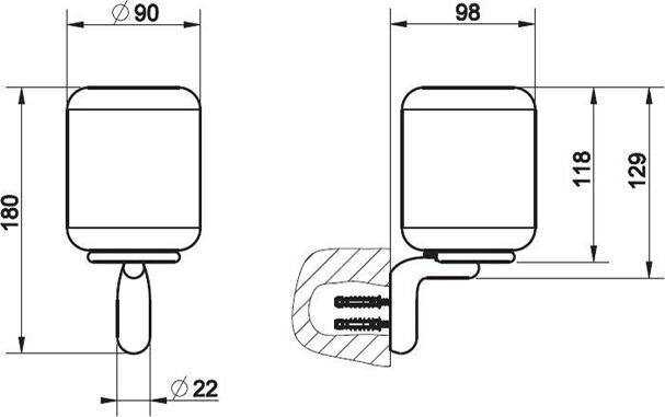 Стакан Gessi Goccia 38007#031, хром / белый