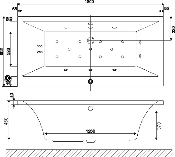 Акриловая ванна Excellent Pryzmat Lux 180x80